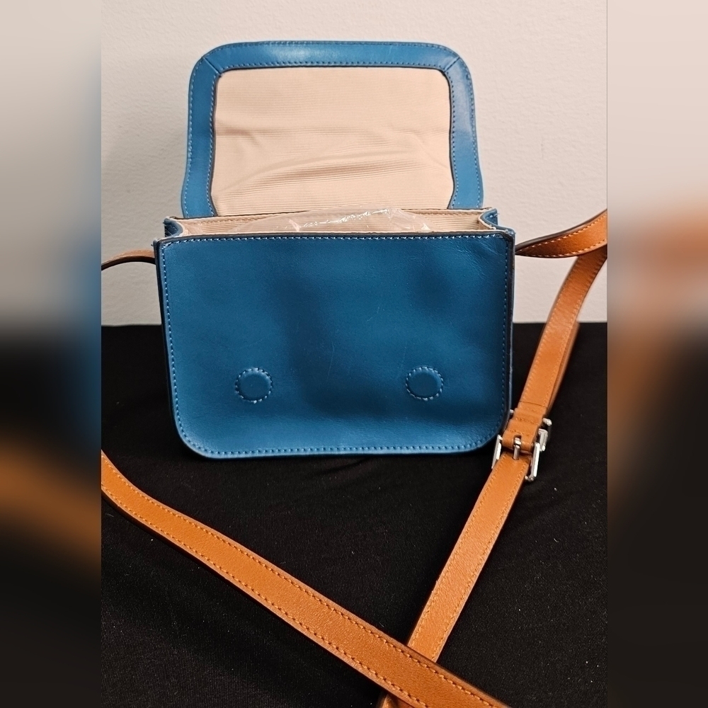 Ralph Lauren Blue Leather Mini Messenger Crossbody Bag - Picture 5 of 15